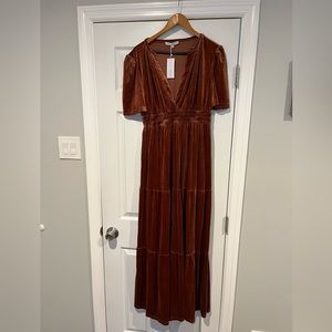 NWT Baltic Born Artemis Velvet Maxi Dress in dark spice, size XL